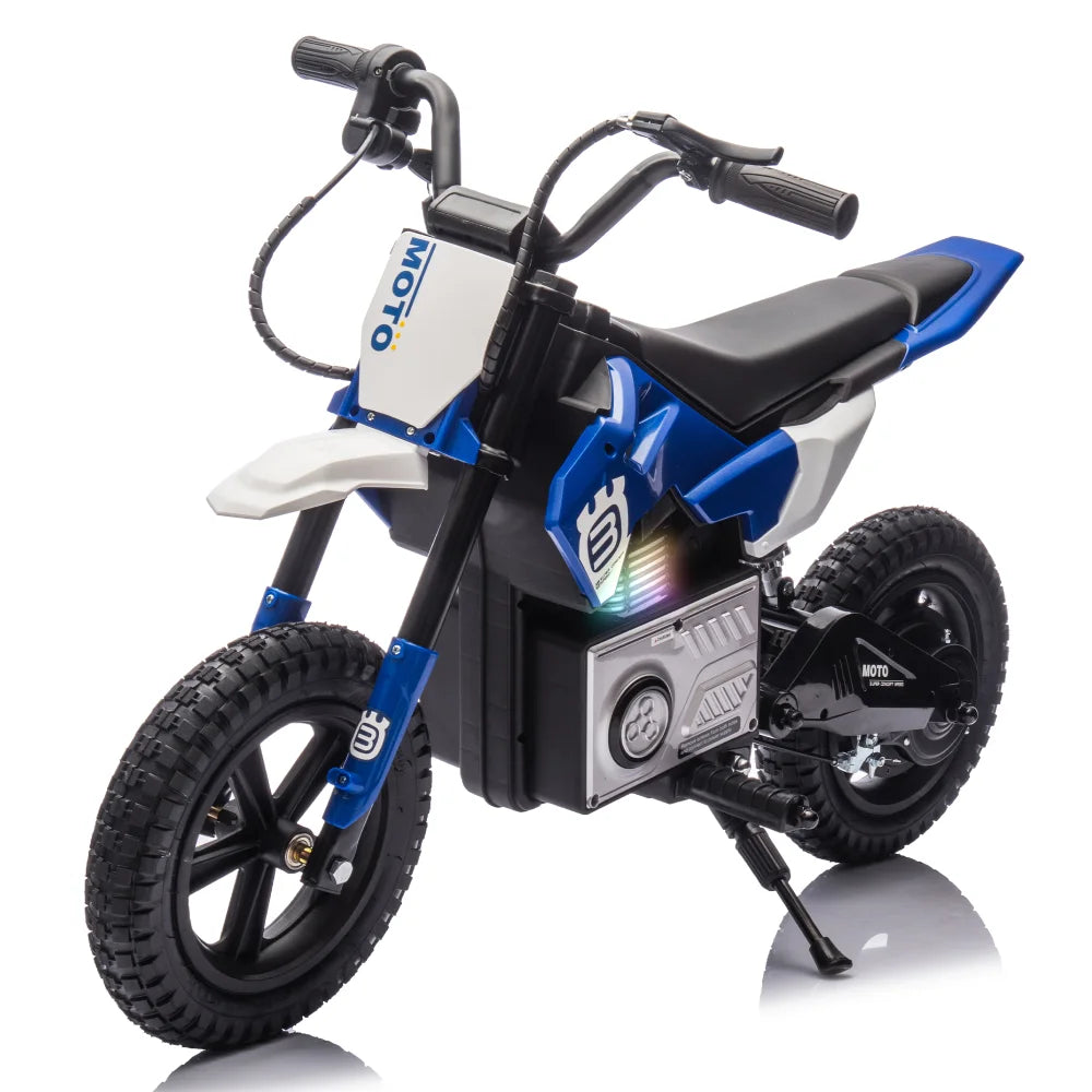 JUESHUAI Kids Ride on Electric Scooter Motorcycle 200W Hub Motor Rear Wheel Shock Absorber Music Speeds 9.32MPH Free Shipping