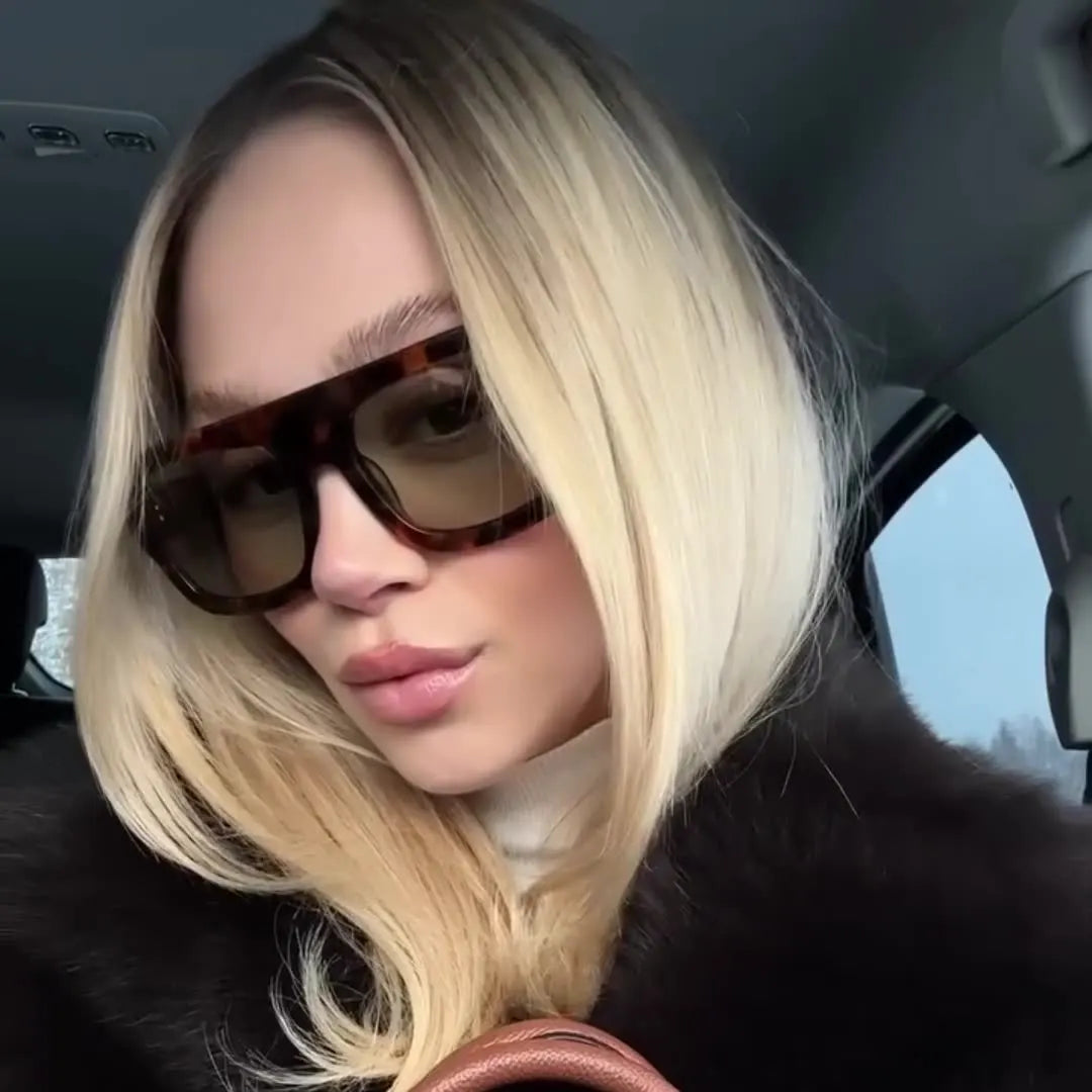 Fashion Luxury Women Men Punk Rectangle Sun Glasses Big Frame Square Sunglasses
