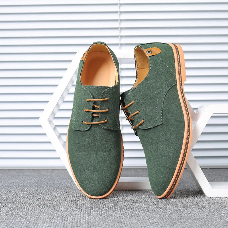 2022 Spring Suede Leather Men Shoes Oxford Casual Shoes Classic Sneakers Comfortable Footwear Dress Shoes Large Size Flats