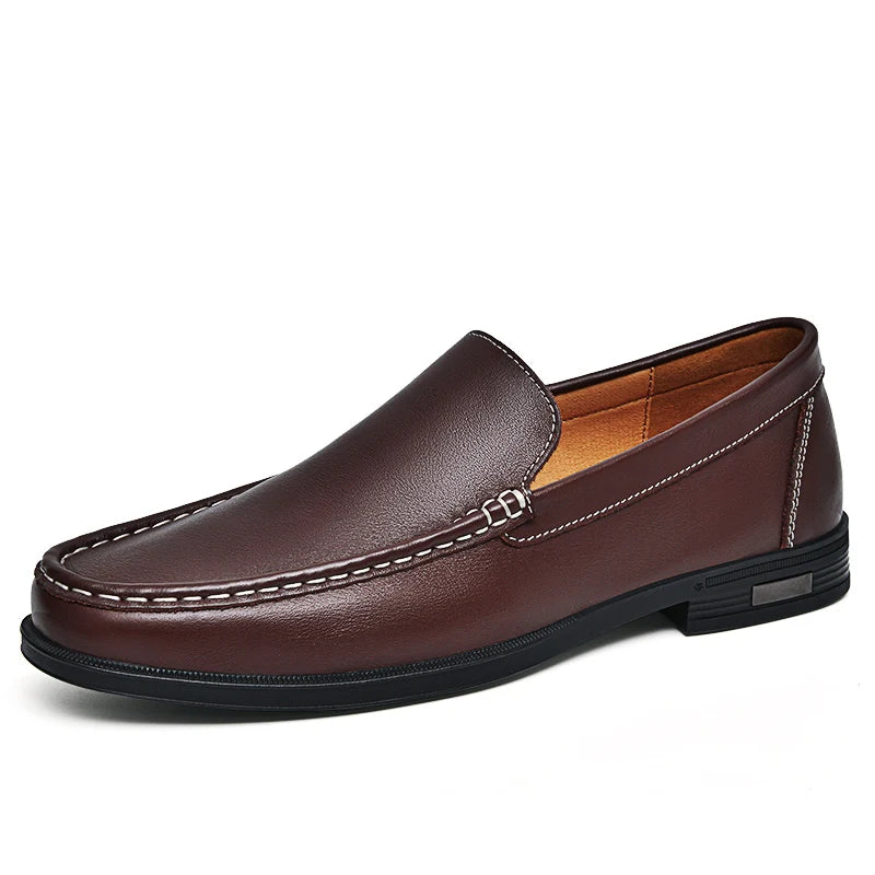 Men's Comfortable Walking Shoes Made of Genuine Leather, One Foot Loafers, New Trendy Designer, Mo Hot Selling Driving Shoes