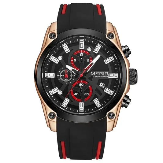 MEGIR 2144  Fashion Original Brand Waterproof Silicone Sport Watch  Luxury Men Chronograph Quartz Wrist Watches for Reloj Hombre