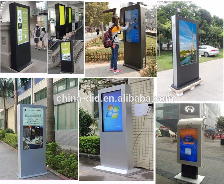 65 Inch 3000nits Sunlight Readable Outdoor Free Standing Large Advertising TV Totem Digital Signage and Displays