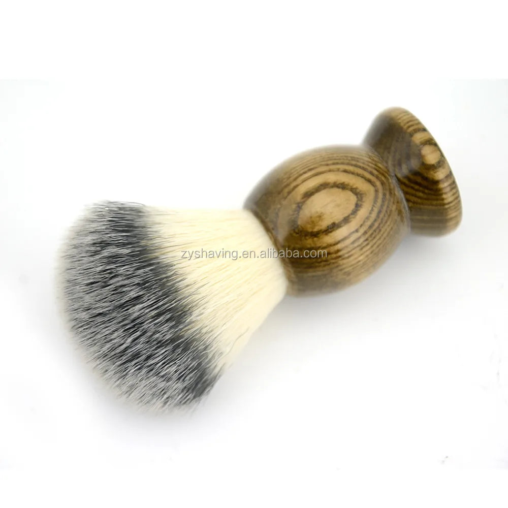 ZY Shaving Shave Shaver Nylon Synthetic Hair Knots Natural Ash Wood Handle Salon Barber Men Shaving Brush Beard Cleaning Salon