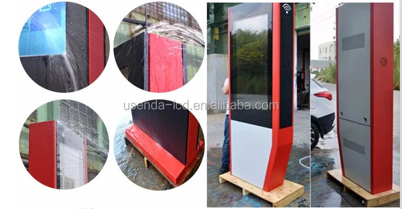 65 Inch 3000nits Sunlight Readable Outdoor Free Standing Large Advertising TV Totem Digital Signage and Displays