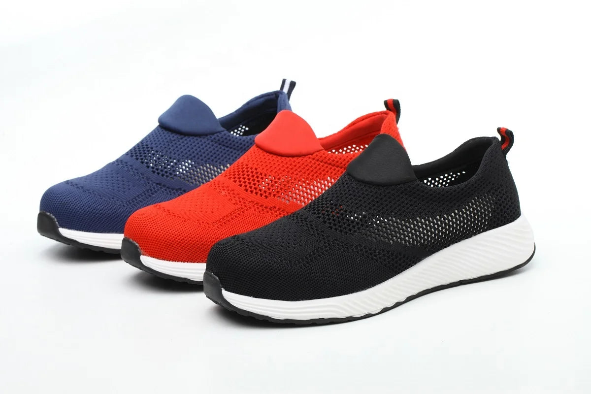 Hot Selling Summer Safety Shoes Men Women Breathable Light Weight Industrial Steel Toe Anti-Impact Slip Resistant