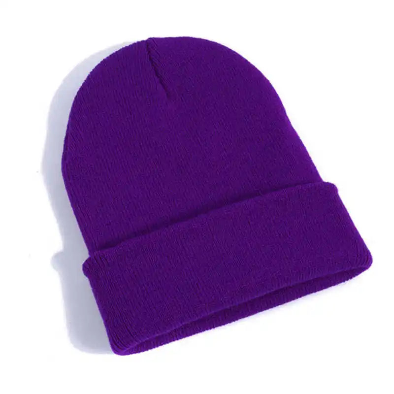 Hot Unisex Hat Beanie Autumn Winter Wool Blends Soft Warm Knitted Cap Men Women Solid Skull Cap Hats Ski Caps 23 Colors Beanies