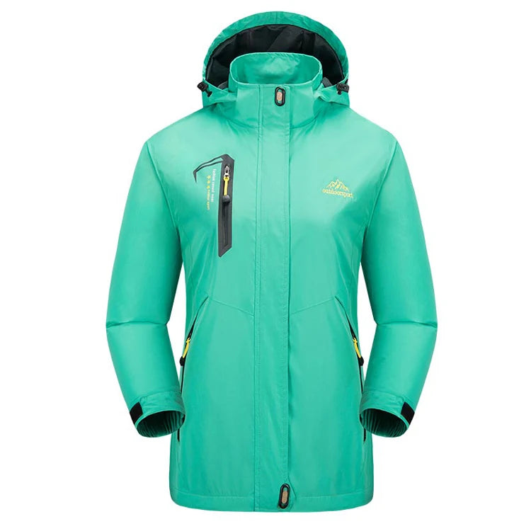 TRVLWEGO Women's Autumn Waterproof Rain Jacket Camping Lightweight Raincoat Hooded Hiking Jacket Softshell Windbreaker Coats