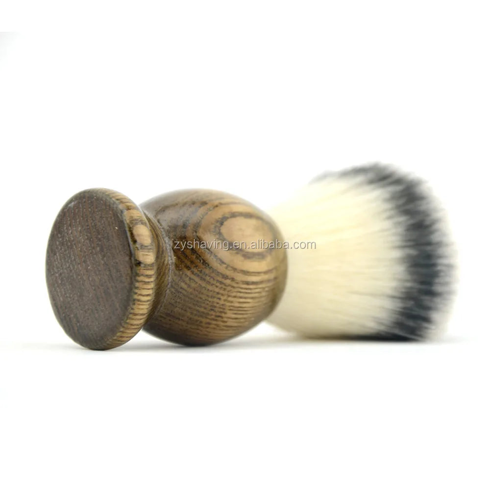ZY Shaving Shave Shaver Nylon Synthetic Hair Knots Natural Ash Wood Handle Salon Barber Men Shaving Brush Beard Cleaning Salon