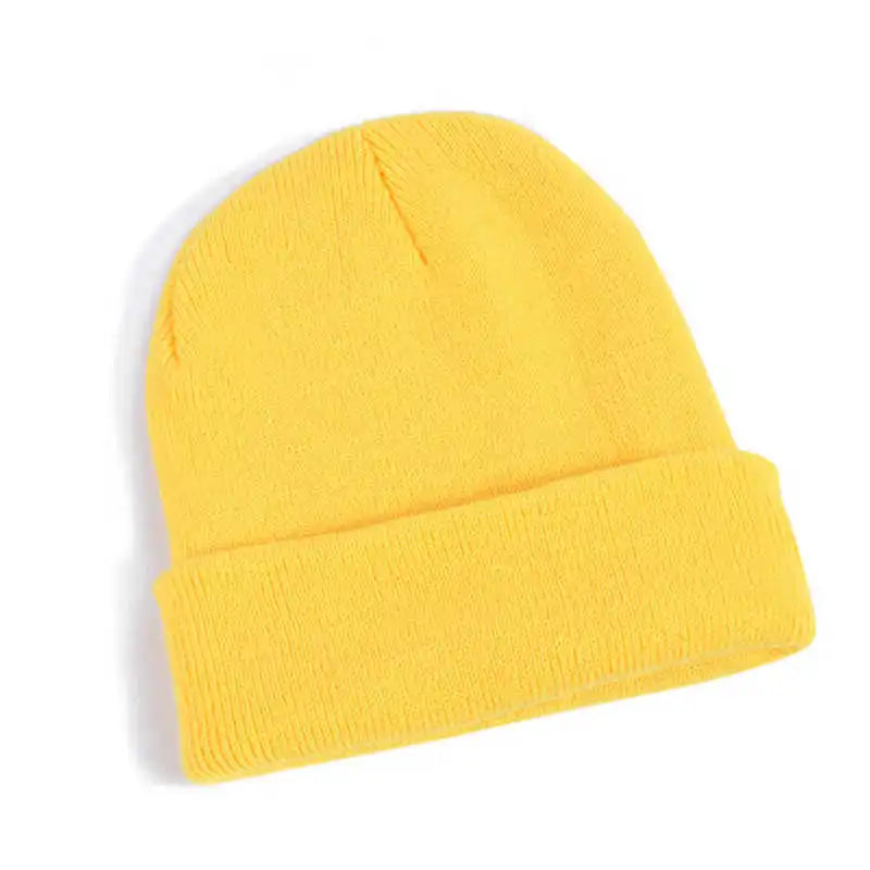 Hot Unisex Hat Beanie Autumn Winter Wool Blends Soft Warm Knitted Cap Men Women Solid Skull Cap Hats Ski Caps 23 Colors Beanies