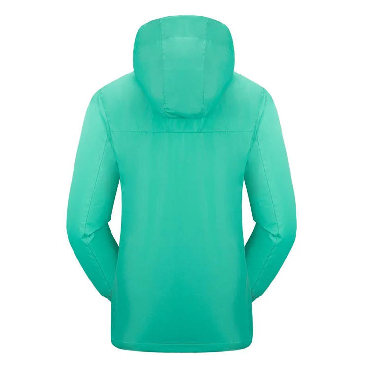TRVLWEGO Women's Autumn Waterproof Rain Jacket Camping Lightweight Raincoat Hooded Hiking Jacket Softshell Windbreaker Coats