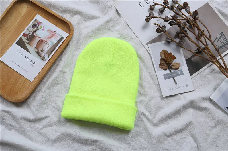 Hot Unisex Hat Beanie Autumn Winter Wool Blends Soft Warm Knitted Cap Men Women Solid Skull Cap Hats Ski Caps 23 Colors Beanies