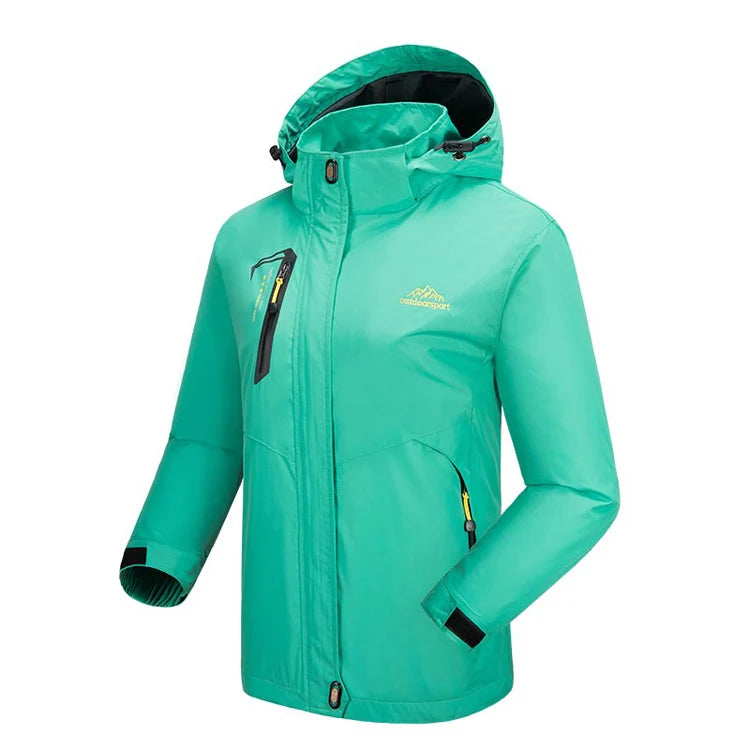 TRVLWEGO Women's Autumn Waterproof Rain Jacket Camping Lightweight Raincoat Hooded Hiking Jacket Softshell Windbreaker Coats