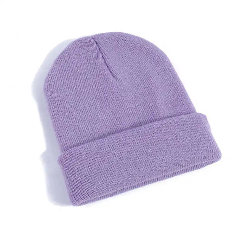 Hot Unisex Hat Beanie Autumn Winter Wool Blends Soft Warm Knitted Cap Men Women Solid Skull Cap Hats Ski Caps 23 Colors Beanies