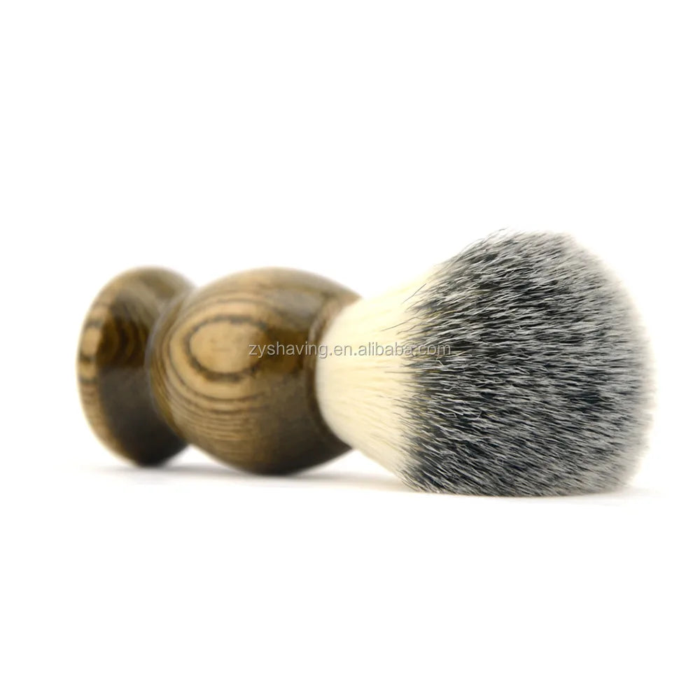 ZY Shaving Shave Shaver Nylon Synthetic Hair Knots Natural Ash Wood Handle Salon Barber Men Shaving Brush Beard Cleaning Salon
