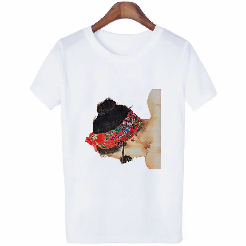 Plus Size Women Summer Fashion Print Lady Casual T-shirt Tops Harajuku Streetwear Short Sleeve O-Neck Tops Tees Camisetas Mujer