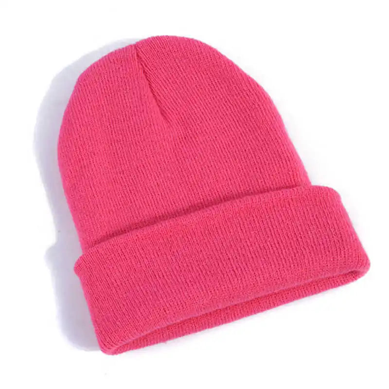 Hot Unisex Hat Beanie Autumn Winter Wool Blends Soft Warm Knitted Cap Men Women Solid Skull Cap Hats Ski Caps 23 Colors Beanies