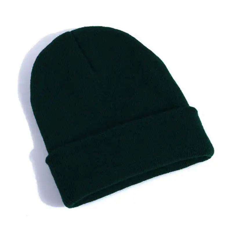 Hot Unisex Hat Beanie Autumn Winter Wool Blends Soft Warm Knitted Cap Men Women Solid Skull Cap Hats Ski Caps 23 Colors Beanies