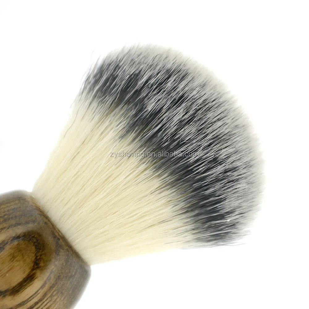 ZY Shaving Shave Shaver Nylon Synthetic Hair Knots Natural Ash Wood Handle Salon Barber Men Shaving Brush Beard Cleaning Salon