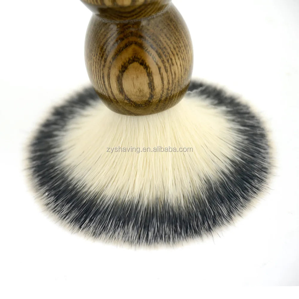 ZY Shaving Shave Shaver Nylon Synthetic Hair Knots Natural Ash Wood Handle Salon Barber Men Shaving Brush Beard Cleaning Salon