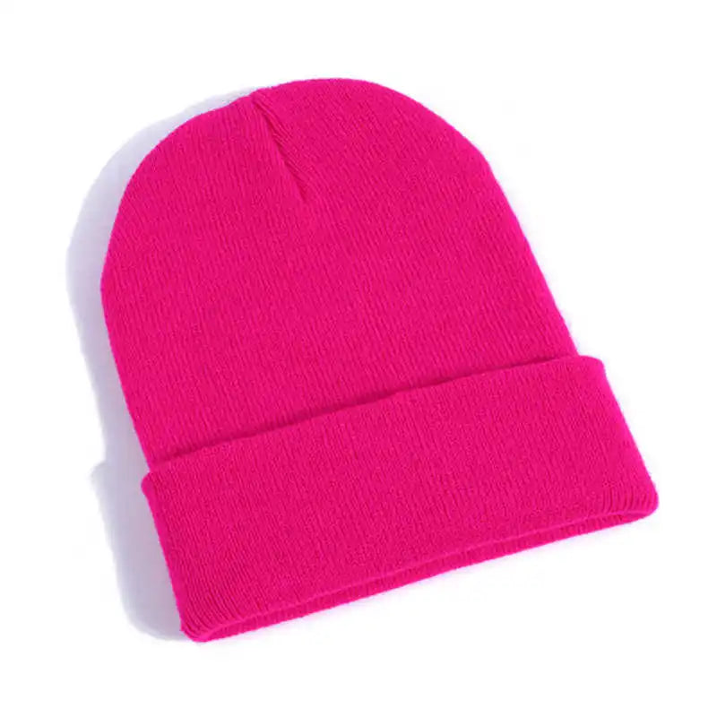 Hot Unisex Hat Beanie Autumn Winter Wool Blends Soft Warm Knitted Cap Men Women Solid Skull Cap Hats Ski Caps 23 Colors Beanies