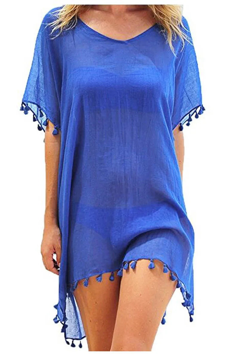 Summer Beach Cover Up For Women Lace Hollow Crochet Swimsuit Beach Dress