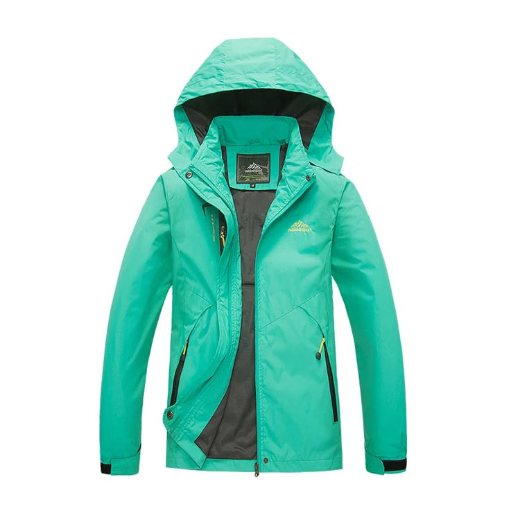 TRVLWEGO Women's Autumn Waterproof Rain Jacket Camping Lightweight Raincoat Hooded Hiking Jacket Softshell Windbreaker Coats