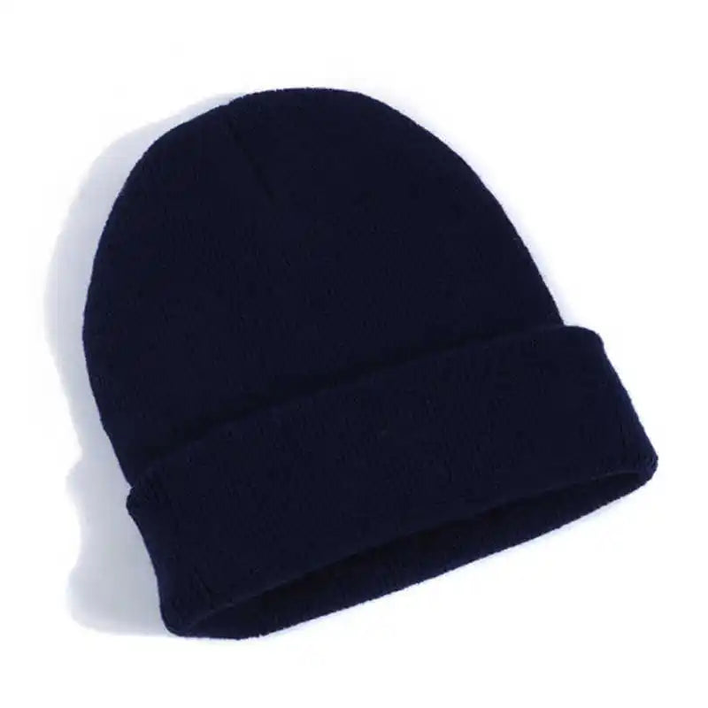 Hot Unisex Hat Beanie Autumn Winter Wool Blends Soft Warm Knitted Cap Men Women Solid Skull Cap Hats Ski Caps 23 Colors Beanies