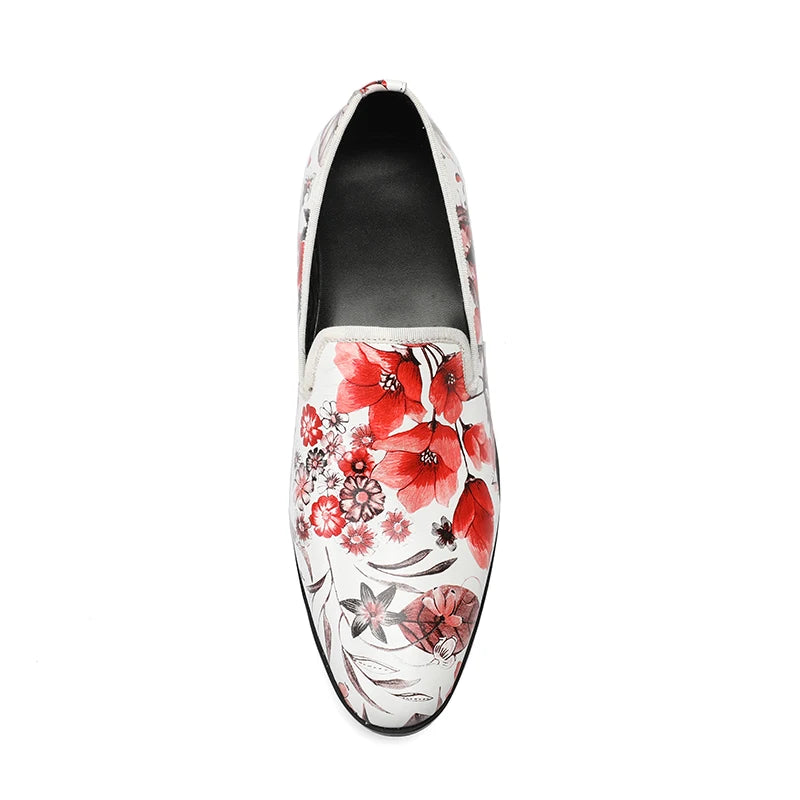 NA057 Mens Dress Shoes Lofar Boots Red Print Wedding Bestman Shoe Fashion Casual Male Foot Wear New Arrival Shoes