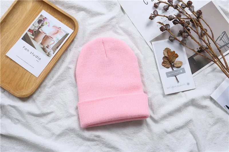 Hot Unisex Hat Beanie Autumn Winter Wool Blends Soft Warm Knitted Cap Men Women Solid Skull Cap Hats Ski Caps 23 Colors Beanies