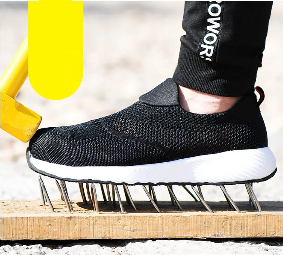 Hot Selling Summer Safety Shoes Men Women Breathable Light Weight Industrial Steel Toe Anti-Impact Slip Resistant