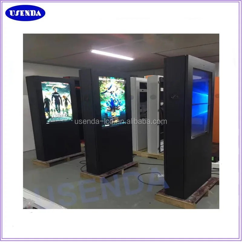 65 Inch 3000nits Sunlight Readable Outdoor Free Standing Large Advertising TV Totem Digital Signage and Displays