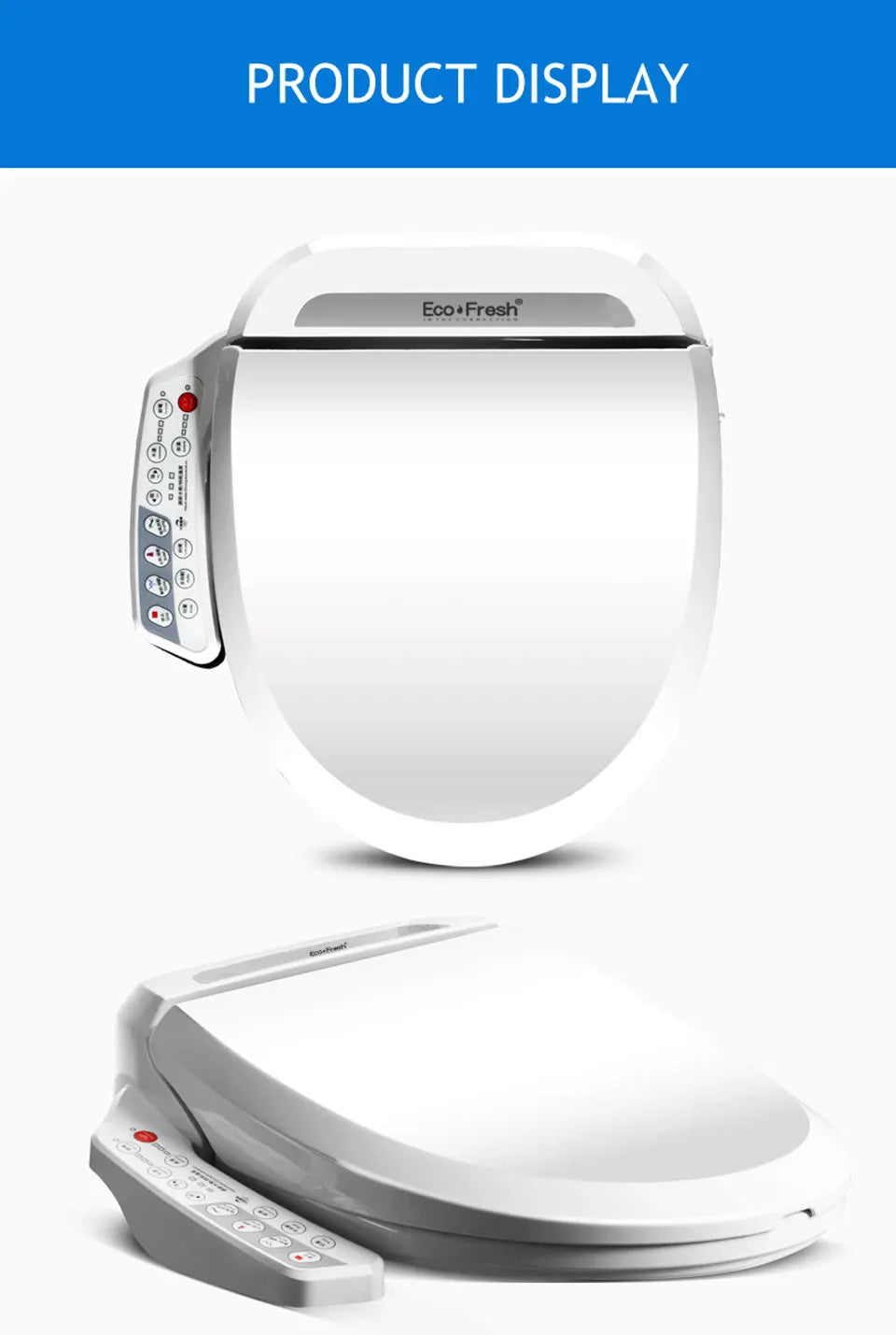 EcoFresh Smart toilet seat  Electric Bidet cover intelligent bidet heat clean dry Massage care for child woman the old