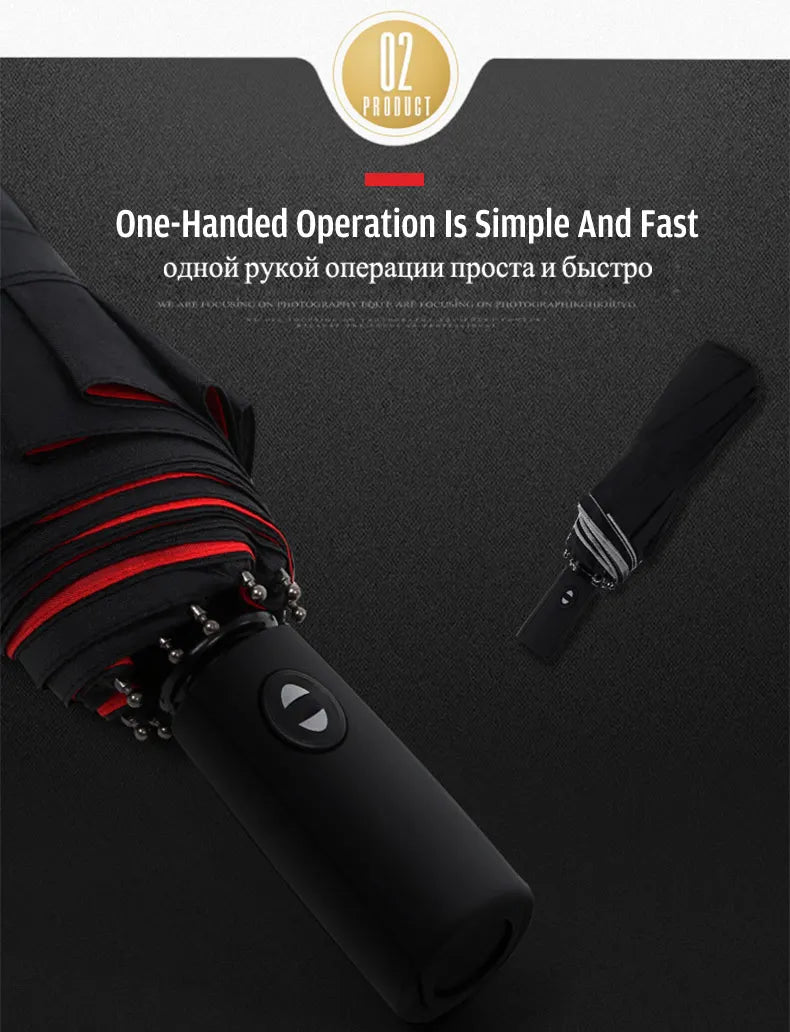 Double-layer Automatic 10-bone Rain and Sun Umbrella Windproof Sunscreen Rain and Sunshine Dual-use Business Folding Umbrella