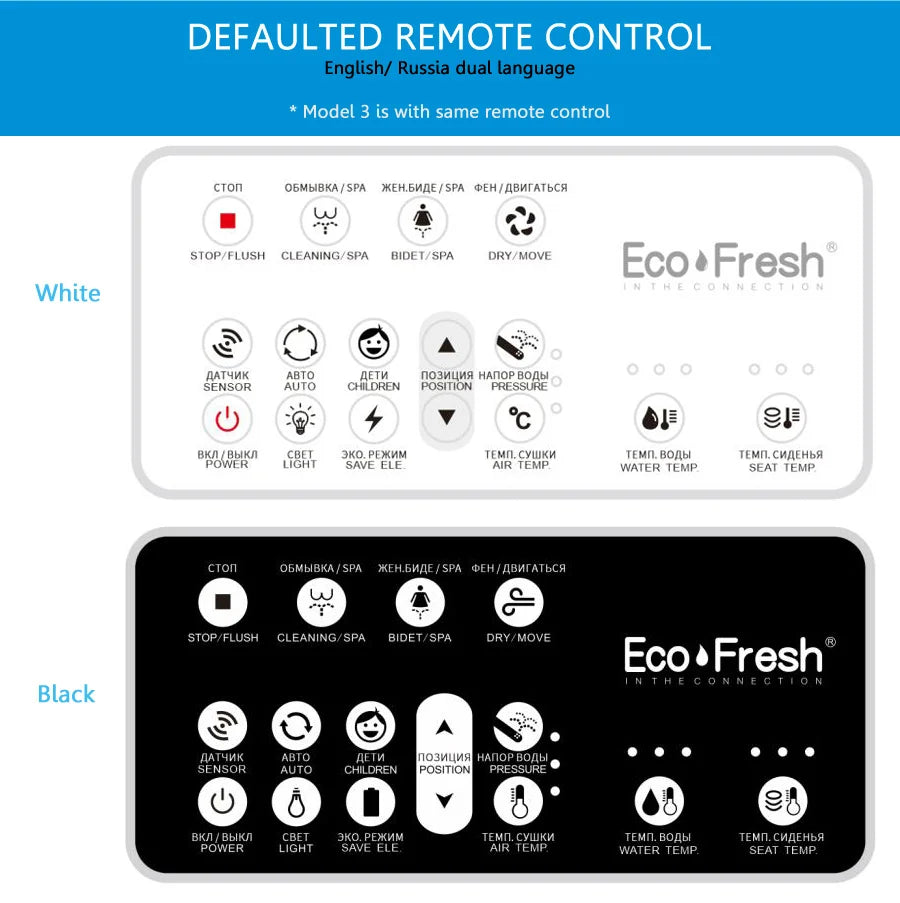 EcoFresh Smart toilet seat  Electric Bidet cover intelligent bidet heat clean dry Massage care for child woman the old