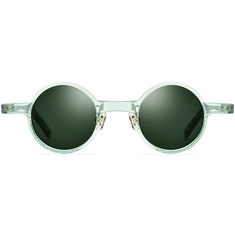 Borregls Acetate Polarized Sunglasses Men New UV400 Retro Vintage Transparent Round Sun Glasses Women Mirrored Shades 19177T