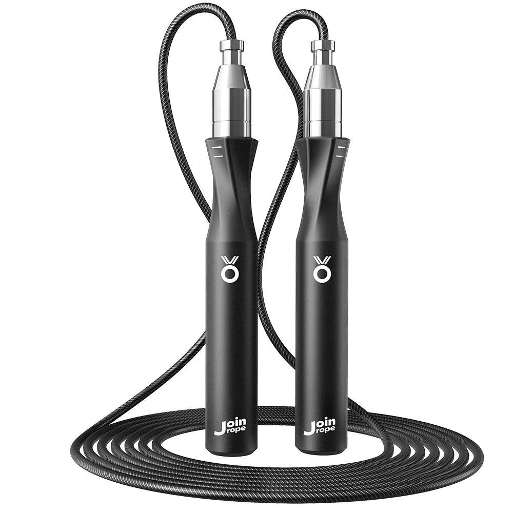 One-Button Press Adjustable Jump Rope, Spiral Thumb Guide Design for Correct Grip, All-Metal Weighted Fitness Rope