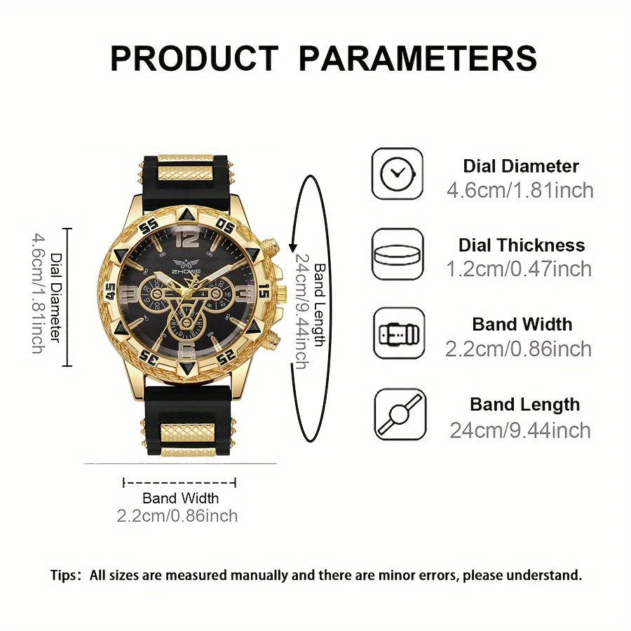 Luxury Business Men Watch Silicone Strap Quartz WristWatch Male Calendar Clock Reloj Hombre