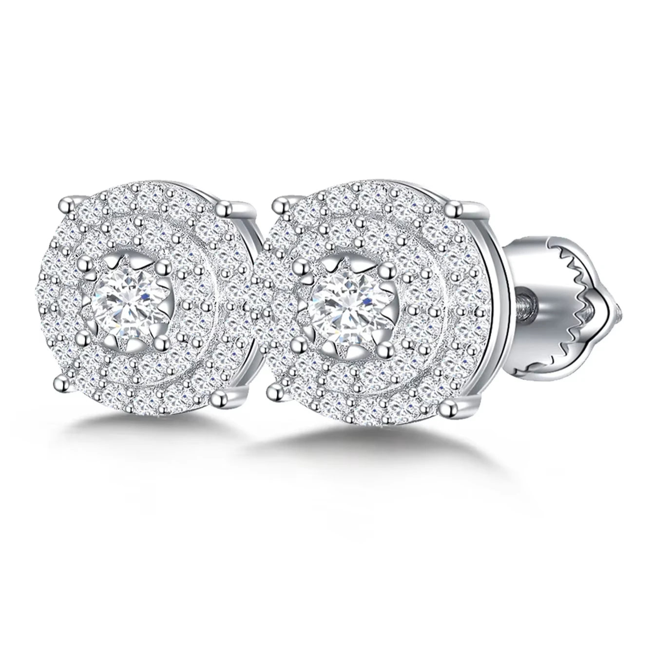 Hip Hop Fine Jewelry Earrings Rhodium Plated 925 Sterling Silver VVS Moissanite Stud Earring for Women Men
