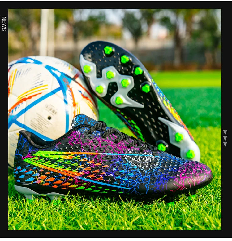 Football Shoes Low-top Lace up Soccer Shoes Football Boots FG HG Team Sports Men's Women's Adult Footwear Sneakers Unisex Spring