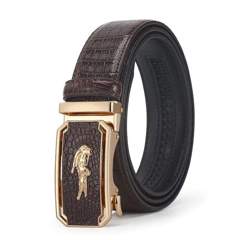 Good Quality Fashion Micro Fiber Automatic Western  Leather Belts for Men