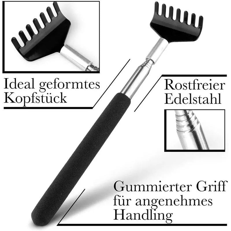 Steel Retractable Itching Scratching Rake Scratcher Massage Tool 1pc Back Scratcher Telescopic