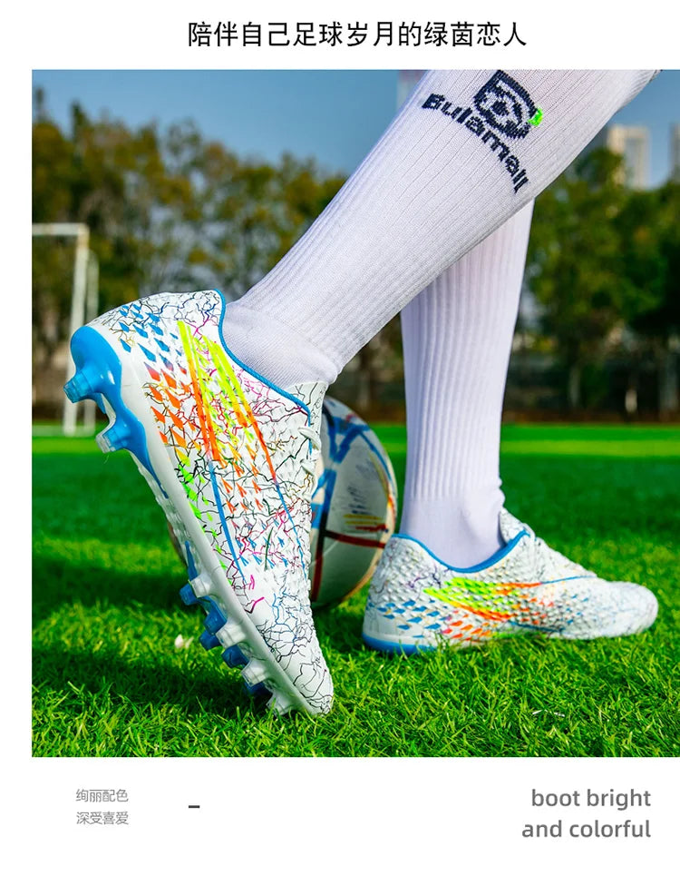 Football Shoes Low-top Lace up Soccer Shoes Football Boots FG HG Team Sports Men's Women's Adult Footwear Sneakers Unisex Spring