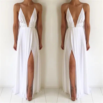Summer new arrival sexy French dress suspender long dresses solid color evening dress for women