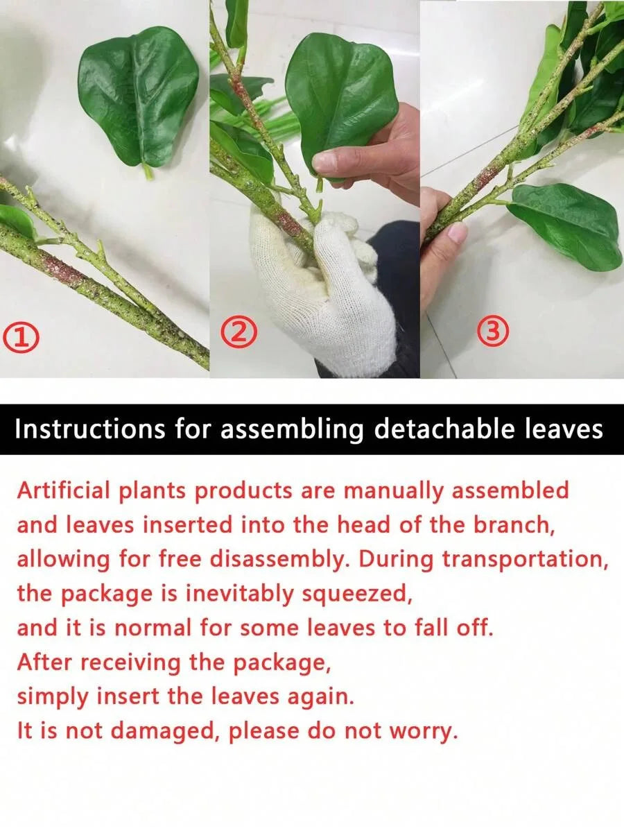 1pc Artificial Ficus Microcarpa Plant With Big Branches for Indoor&Outdoor House Decor Garden Ornaments, Without Pot