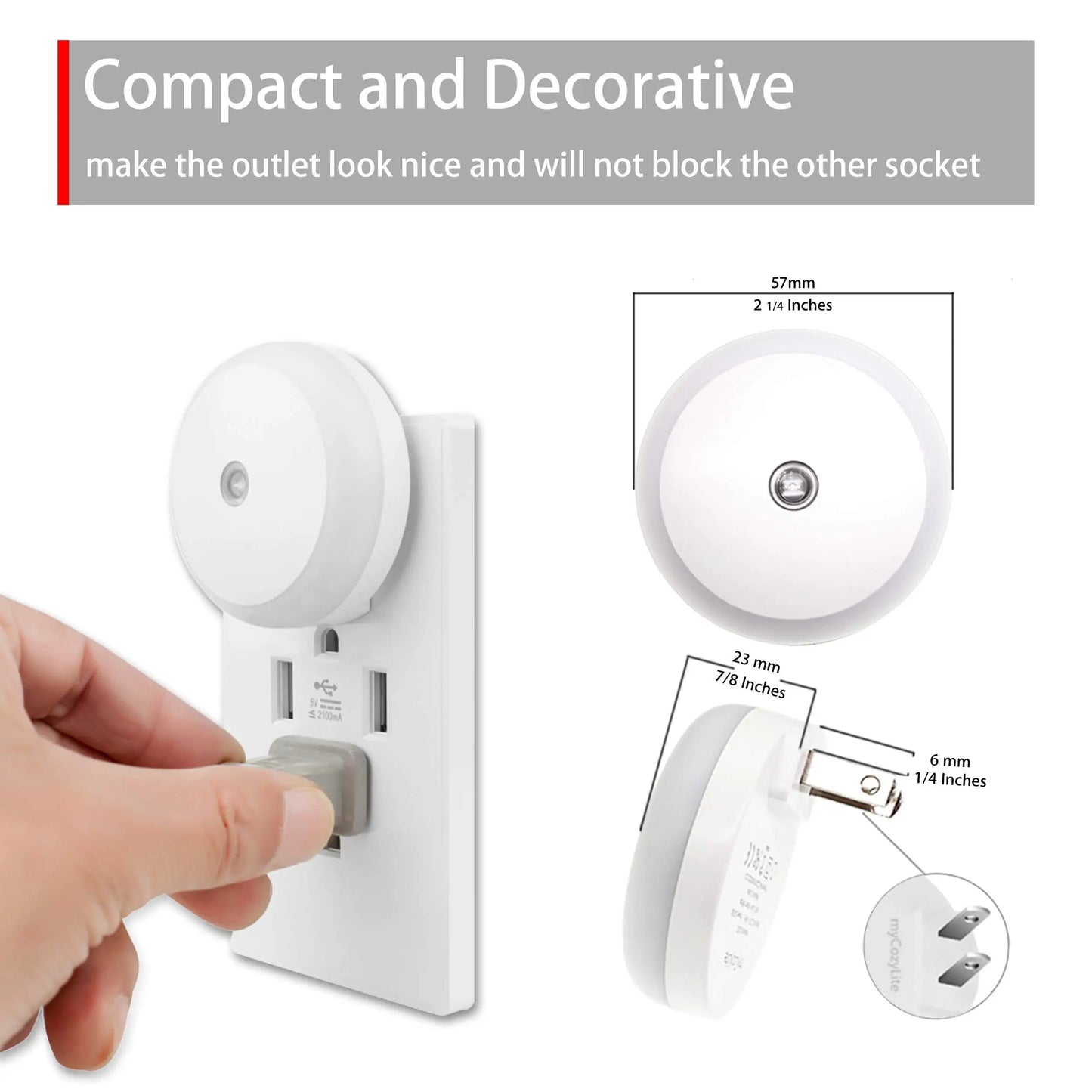 Night-lights for Kids Room 0.5W Dusk to Dawn Sensor Automatic on and Off for Kids Room, Bedroom, Bathroom, Baby Nursery