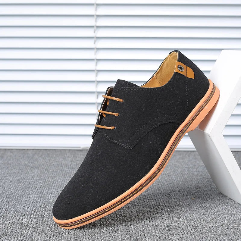 2022 Spring Suede Leather Men Shoes Oxford Casual Shoes Classic Sneakers Comfortable Footwear Dress Shoes Large Size Flats