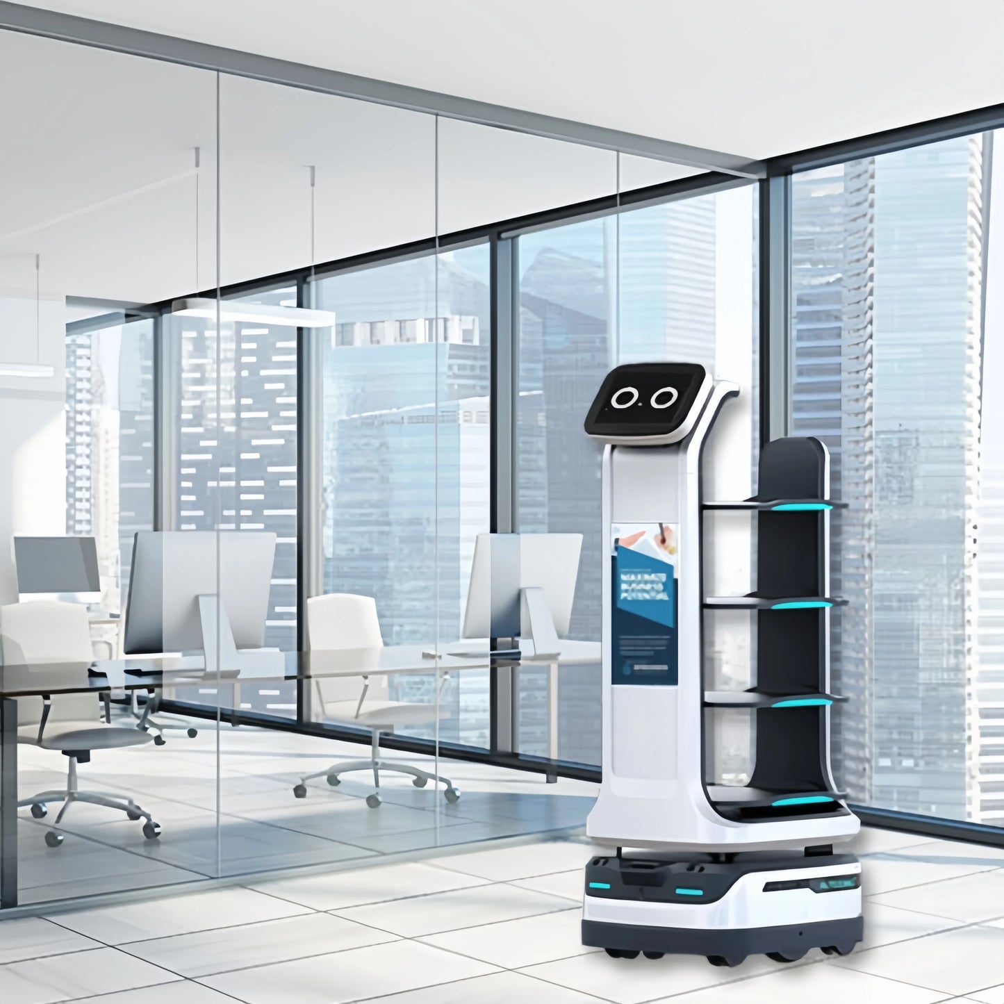 robots de service Performance Delivery Service Robot ABS Material Autonomous Food Delivery Robot for Hotel