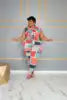 Bristter BH1006 Women Plus Size Summer Casual Floral Print Eco-Friendly Polyester V-neck Regular Fit Full-Length Two-Piece Set
