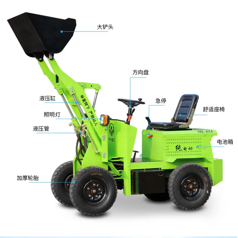Electric Small Forklift Backhoe Front End Skid Steer Wheel Loader Bucket From Farm Garden Orchard Home Use