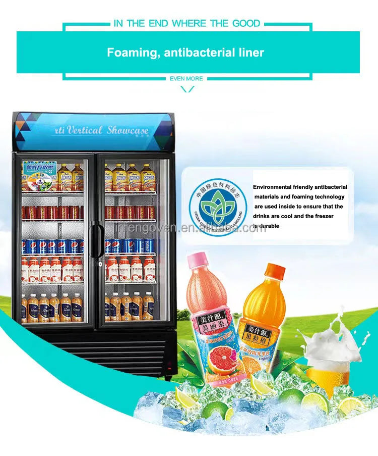 Commercial Beverage Display Fridge  / Beverage Beer Drink showcase for Supermarket